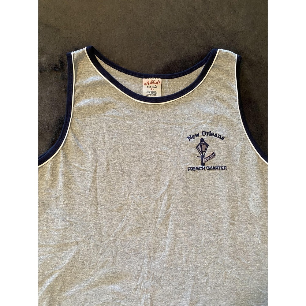 Vintage New Orleans Shirt Mens‎ Large French Quarter Bourbon Tank Top USA 90s